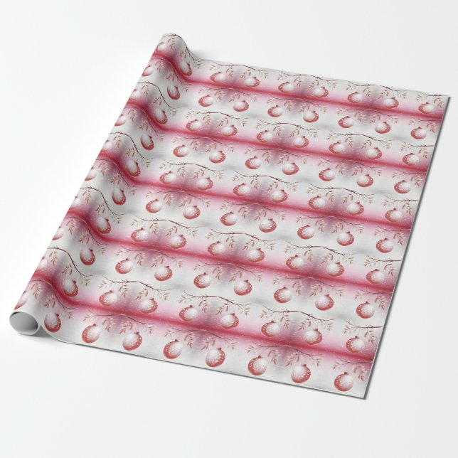 Presente Papel de ondulação de Natal decorativo rosa (Desenrolado)