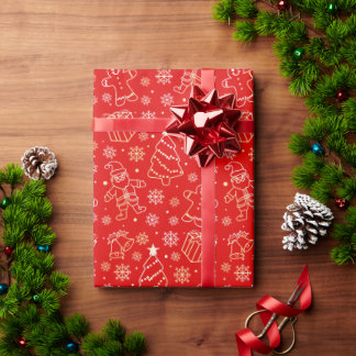 Presente Papel de ondulação de natal Whimsical Line