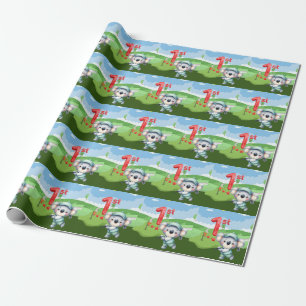 Presente Papel de ondulação de primeiro aniversario de golf