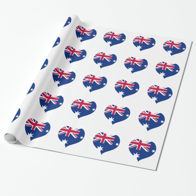 Presente Papel de ondulação do coração do sinalizador austr (Desenrolado)
