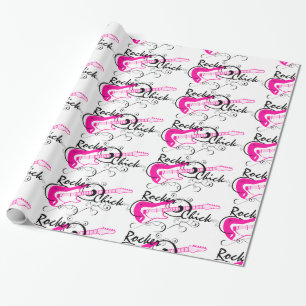 Presente Papel de ondulação do violão rosa-Pintinho-Rocker