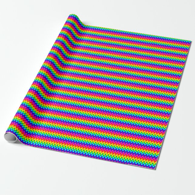 Presente Papel de ondulação dos quadrados arco-íris (Desenrolado)