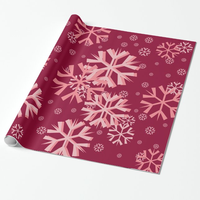Presente Papel de ondulação em flocos de neve de Natal (Desenrolado)