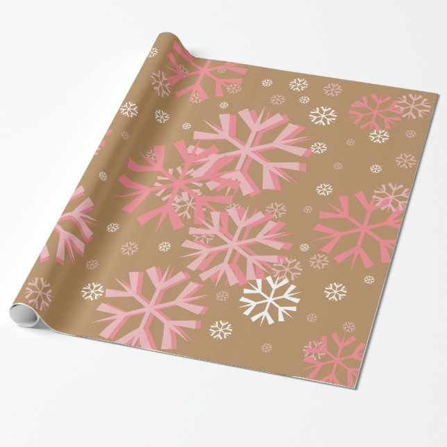 Presente Papel de ondulação em flocos de neve de Natal (Desenrolado)