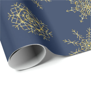 Presente Papel de ondulação em flocos de neve do Marinho 