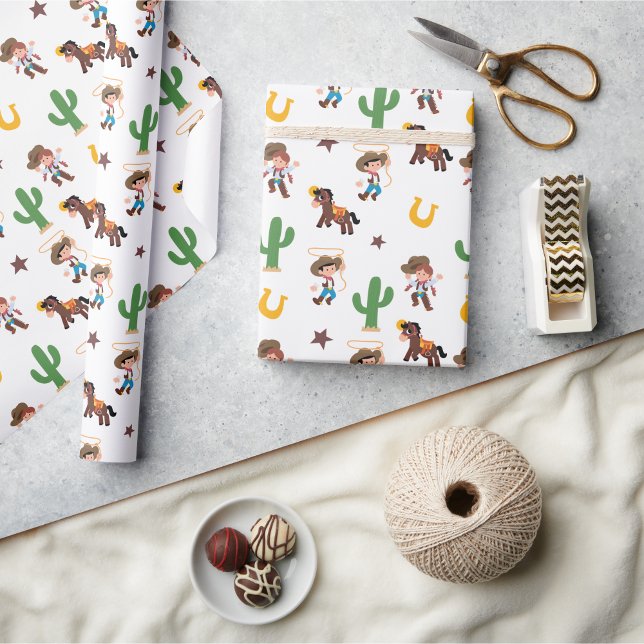 Presente Papel de ondulação ocidental super bonito (Super Cute Western Wrapping Paper)