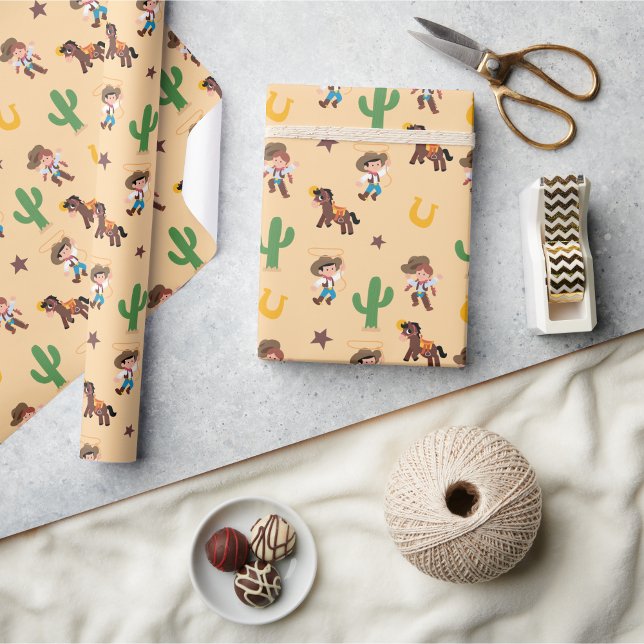 Presente Papel de ondulação ocidental super bonito (Super Cute Western Wrapping Paper)