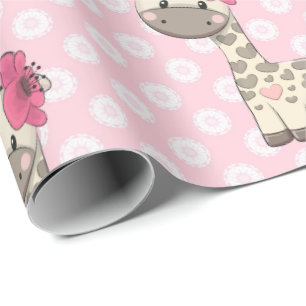 Presente Papel de ondulação para a menina Girafa