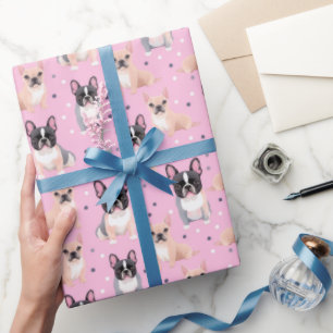 Presente Papel de ondulação para Bulldog francês, de cor ro
