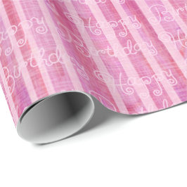 Presente Papel de ondulação rosado para o dia de nascimento