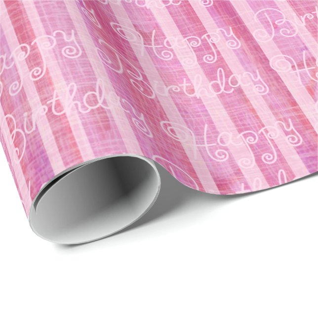 Presente Papel de ondulação rosado para o dia de nascimento (Ponta do rolo)