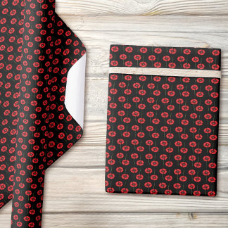 Presente Papel de ondulação vermelho e preto