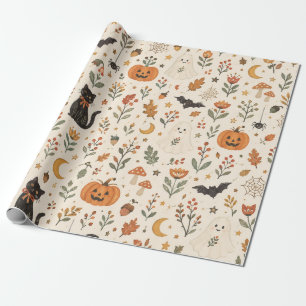 Presente Papel de Parede Escandinavo de Halloween, Arte Fol