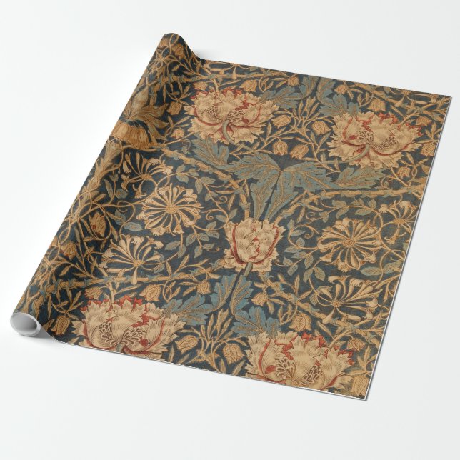 Presente Papel de parede rico William Morris Honeysuckle (Desenrolado)