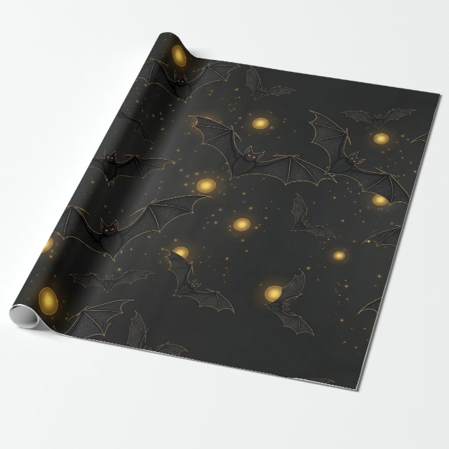 Presente Papel de Parede Sem Costura de Halloween com Efeit (Desenrolado)