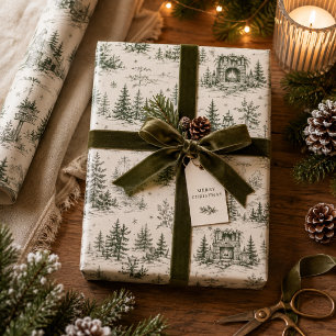 Presente Papel de Parede Toile de Natal Floresta Vintage