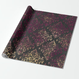 Presente Papel de Parede Vintage Paris Burgundy e Dourado G