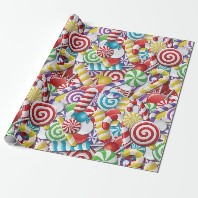 Presente Papel de Quebra Candyland (Desenrolado)