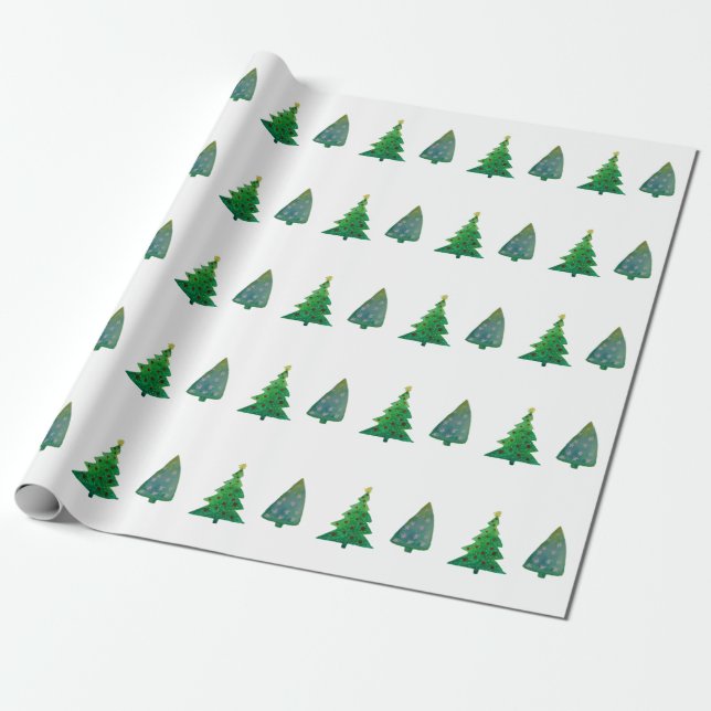 Presente Papel de Quebra de Árvores de Natal (Desenrolado)