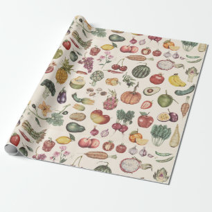 Presente Papel de quebra de Frutas e legumes