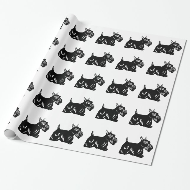 Presente Papel de Quebra de Padrões Scottie Dogs (Desenrolado)
