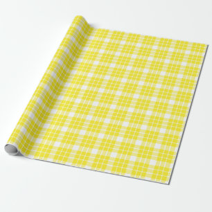Presente Papel de quebra de Xadrez amarelo e branco
