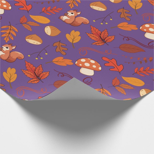 Presente Papel de Quebra Invisível: Esquilo e Folhas (Ponta)