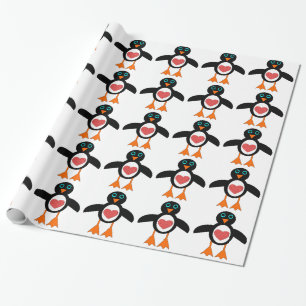 Presente Papel de Quebra-Pinguim Coração de Amor Bonito