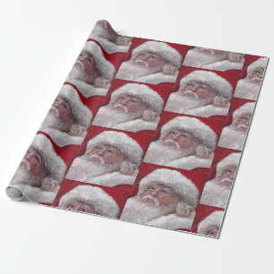 Presente Papel de Quebra-Presente no Rosto de Santa Clause