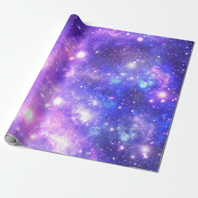 Presente Papel de Quebra Roxo da Galáxia Espacial (Desenrolado)