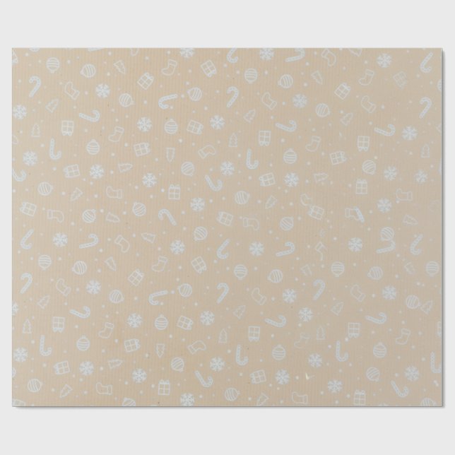 Presente Papel de Regalo de Navidad Clásico,Fondo de Kraft (Aberto)