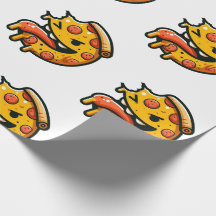 Papel de regalo diseño Pizza Mala Humor