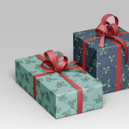 Presente Papel de regalo navidad color turquesa