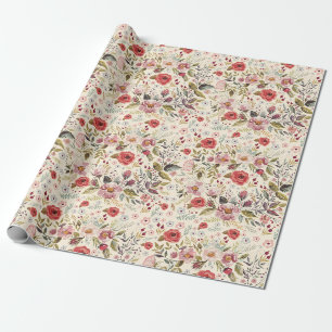 Presente Papel de revestimento de padrão floral