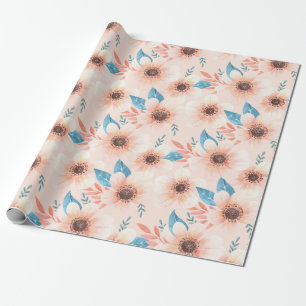 Presente Papel de revestimento de padrão floral