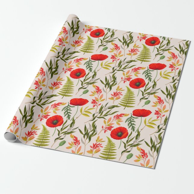 Presente Papel de revestimento de padrão floral (Desenrolado)