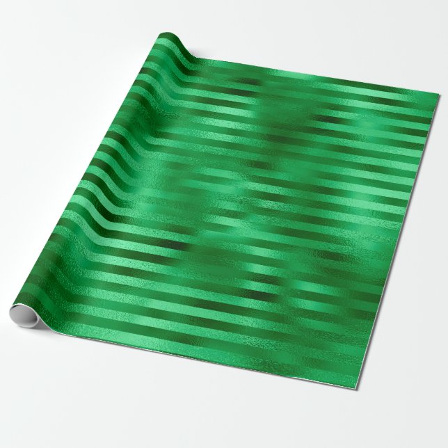 Presente Papel de Seda com Listras Verdes (Desenrolado)