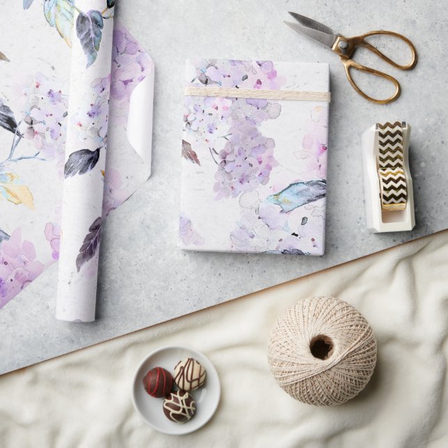 Presente Papel de Tecido Hídrico Roxo em Aquarela (Artesanato)