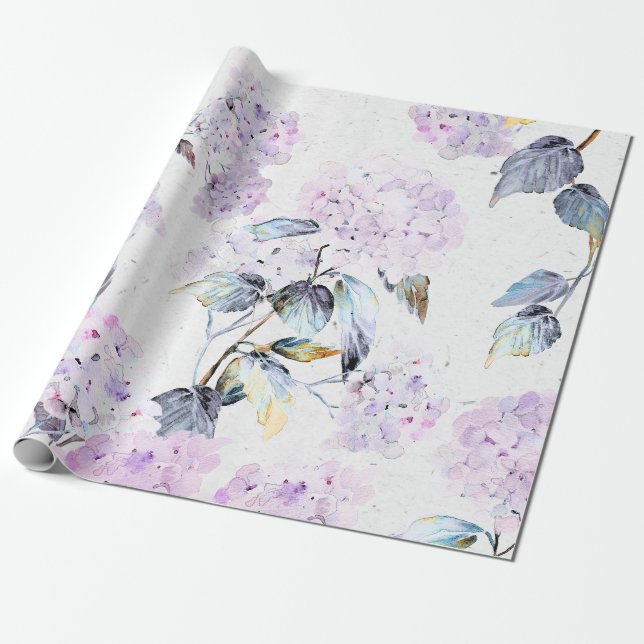Presente Papel de Tecido Hídrico Roxo em Aquarela (Desenrolado)