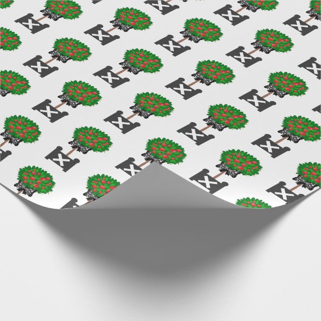 Presente Papel de Tecido Vermelho Negro Preto Típico da Árv (Ponta)