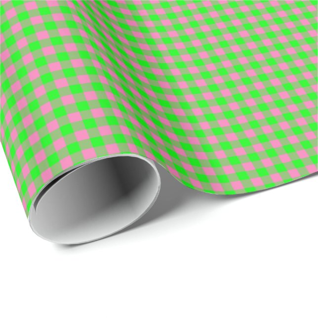 Presente PAPEL DE TRABALHO Pink-Neon-Brown-Coll-GINGHAM-10- (Ponta do rolo)
