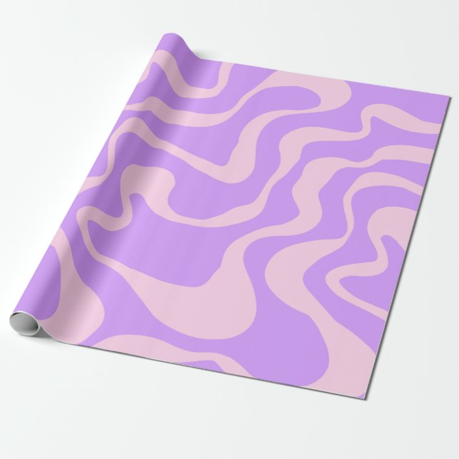 Presente Papel de trava para retrato de padrão de onda púrp (Desenrolado)