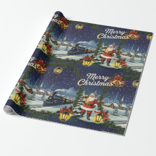 Presente Papel de trava retrorreflector Papai noel Snowy Ex