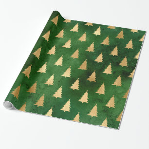 PRESENTE PAPEL DE TRAVAGEM DE NATAL DOURADO VERDE ÁRVORE 2