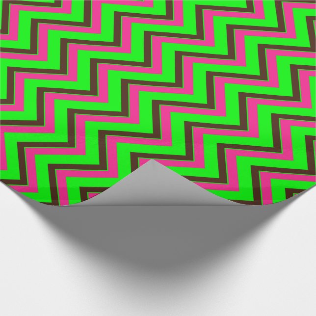 Presente PAPEL DE TRAVAGEM Pink-Neon-Brown-Coll-CHEVRON-07- (Ponta)