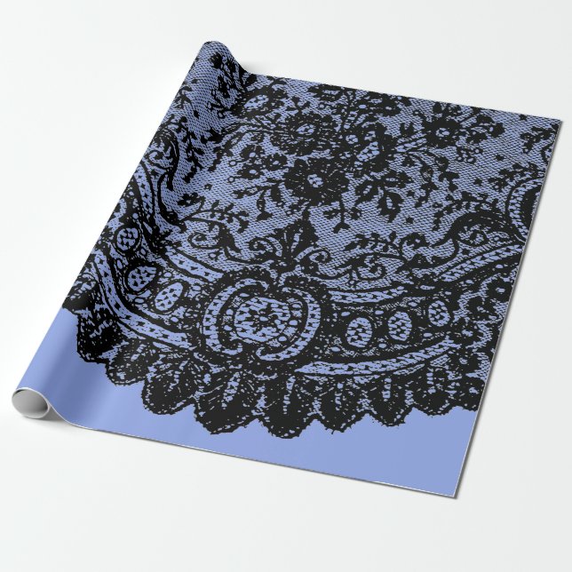 PRESENTE PAPEL DE TRAVAGEM PRETO E AZUL (Desenrolado)