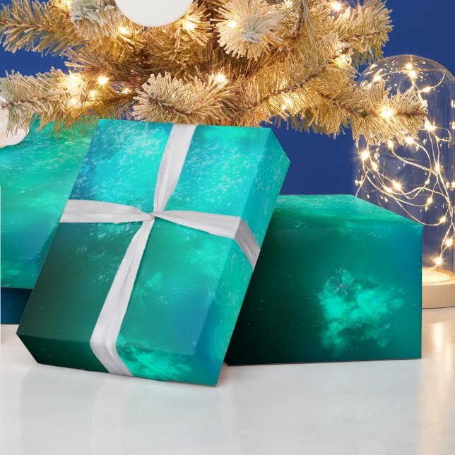 Presente Papel de Wraping Night Sky Emerald (Feriados)