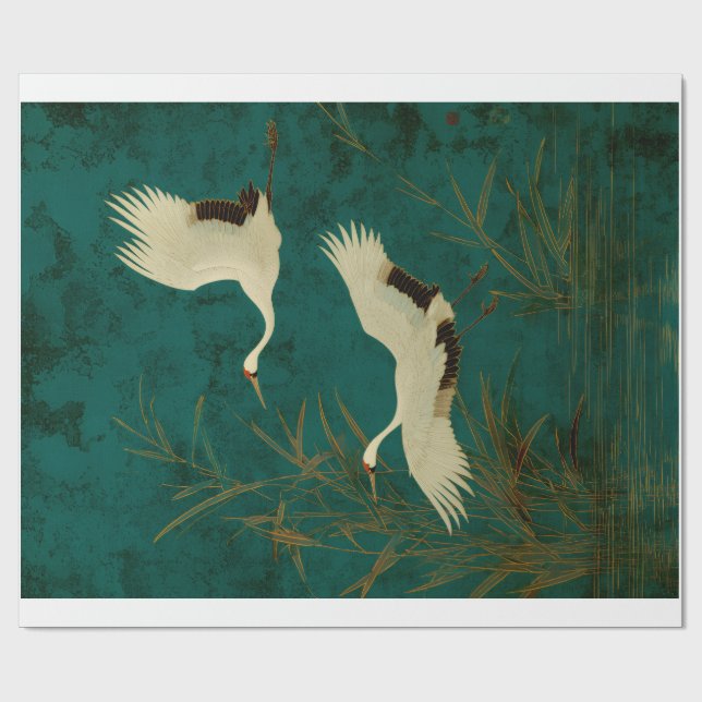 Presente Papel Decorativo para Embrulho de Presentes Grou J (Aberto)