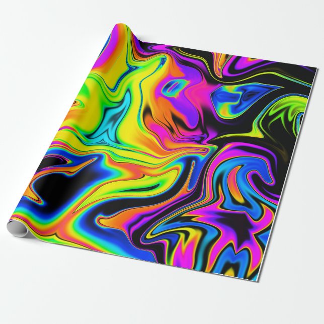 Presente Papel divertido para moldagem de neon (Desenrolado)