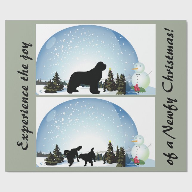 Presente Papel do Natal do cão de Terra Nova (Aberto)